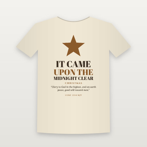 It Came Upon the Midnight Clear Christmas Christian Women's Relaxed Tee with Luke 2:14 (Holiday) - Natural