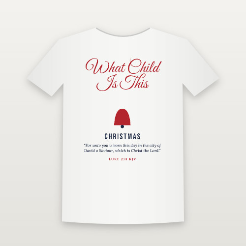 What Child Is This Christmas Christian Women's Relaxed Tee with Luke 2:11 (Holiday Script) - White