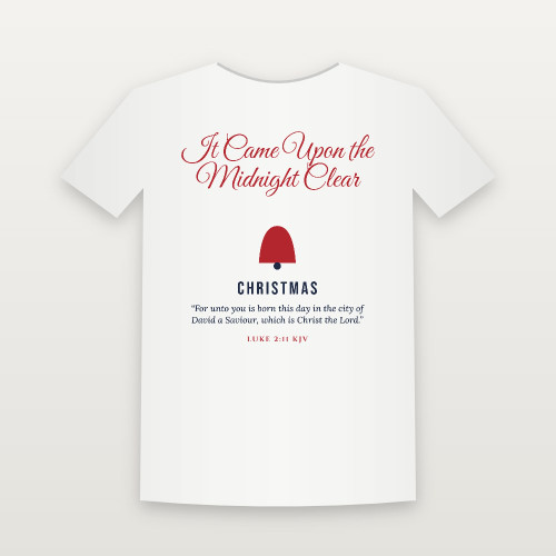 It Came Upon the Midnight Clear Christmas Christian Women's Relaxed Tee with Luke 2:11 (Holiday Script) - White