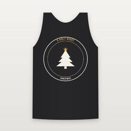 O Holy Night Christmas Christian Tank Top (Emblem Badge) - Black