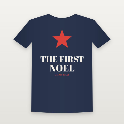 The First Noel Christmas Christian Youth Tee (Holiday) - Navy