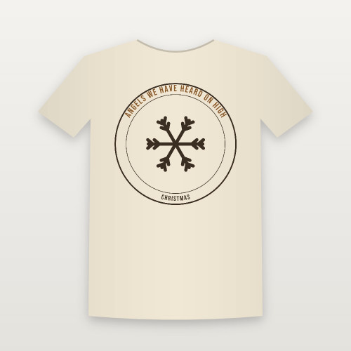 Angels We Have Heard on High Christmas Christian Youth Tee (Emblem Badge) - Natural