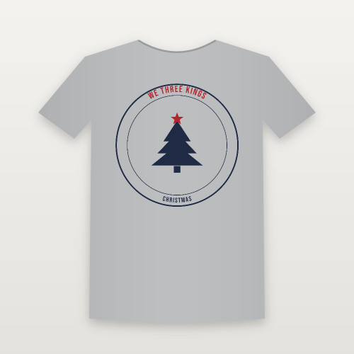 We Three Kings Christmas Christian Youth Tee (Emblem Badge) - Heather Gray