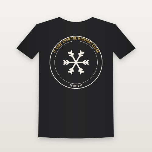 It Came Upon the Midnight Clear Christmas Christian Youth Tee (Emblem Badge) - Black
