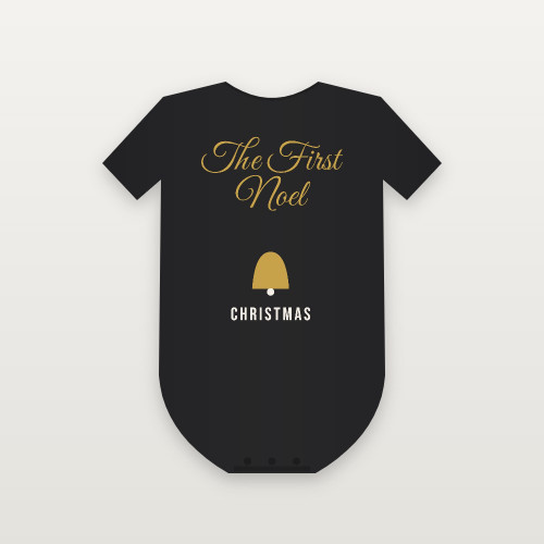 The First Noel Christmas Christian Baby Bodysuit (Holiday Script) - Black