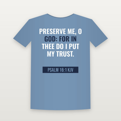 Psalm 16:1 KJV Christian T-Shirt (Bold Type) - Heather Blue