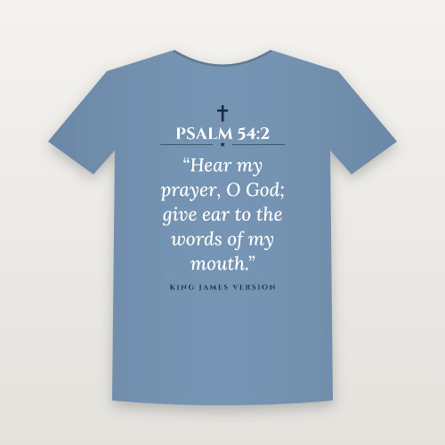 Psalm 54:2 KJV Christian T-Shirt (Classic) - Heather Blue