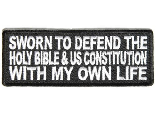 Forever And Always Carries Sworn To Defend the Holy Bible and US Constitution with my own life 4 x 1.5 Patches Forever And Always Carries Sworn To Defend the Holy Bible and US Constitution with my own life 4 x 1.5 Patches
