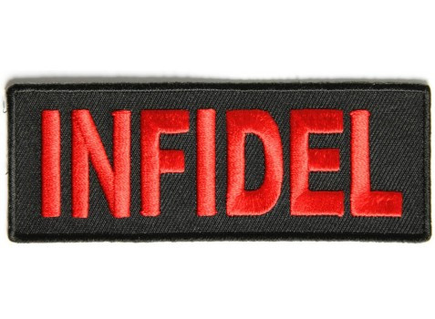 Product photo of INFIDEL in bold and red available at Forever And Always Online, Farmerville, Louisiana.