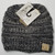 Product photo of the KIDS C.C MESSY BUN BEANIE G/BLK/WHT baby beanie hat, showing the soft knit fabric, color, and pom pom detail, available at Forever And Always Online.