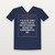 Lamentations 3:22 KJV Christian V-Neck Tee (Vintage) - Navy