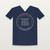 Colossians 3:23 KJV Christian V-Neck Tee (Round Badge) - Navy