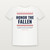 Honor the Fallen Veteran Short Sleeve Tee with Psalm 91:2 (Stars & Stripes) - White