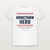 Hometown Hero Veteran Short Sleeve Tee with Psalm 46:1 (Stars & Stripes) - White