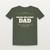 Proud Military Dad Veteran Short Sleeve Tee with Psalm 46:1 (Star Banner) - Military Green