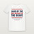 Land of the Free Because of the Brave Veteran Short Sleeve Tee with Psalm 46:1 (Stars & Stripes) - White