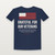 Grateful for Our Veterans Short Sleeve Tee with Isaiah 6:8 (Flag) - Navy