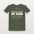 Veteran & Child of God Short Sleeve Tee with Isaiah 6:8 (Star Banner) - Military Green