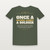 Once a Soldier, Always a Soldier Veteran Short Sleeve Tee with Isaiah 6:8 (Star Banner) - Military Green