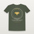 Veterans Day Christian Short Sleeve Tee with 2 Timothy 4:7 (Emblem Badge) - Military Green