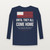 Until They All Come Home Veteran Long Sleeve Tee with Psalm 91:11 (Flag) - Navy