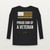 Proud Son of a Veteran Long Sleeve Tee (Flag) - Black