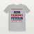 Mom · Grandma · Veteran Women's Relaxed Tee (Stars & Stripes) - Heather Gray