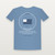 Flag Day Christian Short Sleeve Tee with Psalm 33:12 (Emblem Badge) - Heather Blue