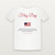 Flag Day Christian Short Sleeve Tee with Psalm 33:12 (Holiday Script) - White