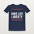 Long Live Liberty Patriotic Women's Relaxed Tee (Stars & Stripes) - Navy