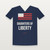 Daughters of Liberty Patriotic V-Neck Tee (Flag) - Navy