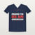 Proud to Be an American Patriotic V-Neck Tee (Star Banner) - Navy