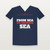 From Sea to Shining Sea Patriotic V-Neck Tee (Star Banner) - Navy