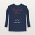 Christ Is Born Christmas Christian Youth Long Sleeve Tee (Holiday Script) - Navy