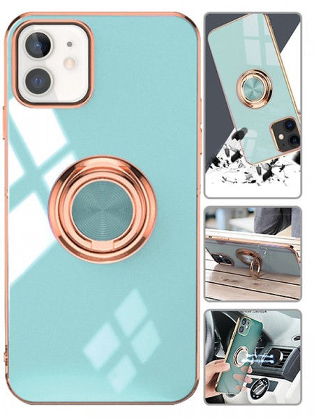 Product photo of the FASHION RING MAGNETIC GPS CAR MOUNT PHONE CASE TEAL fashion phone case, showing the full design, color, and texture, available at Forever And Always Online.
