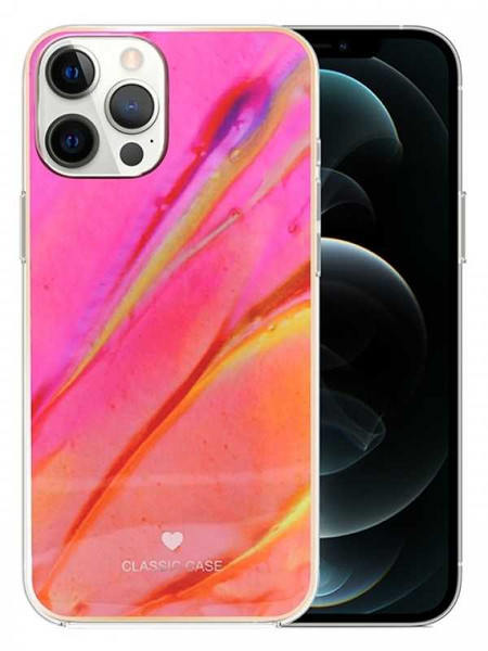Product photo of the MARBLE PATTERN PHONE CASE PK/OR/YW fashion phone case, showing the full design, color, and texture, available at Forever And Always Online.
