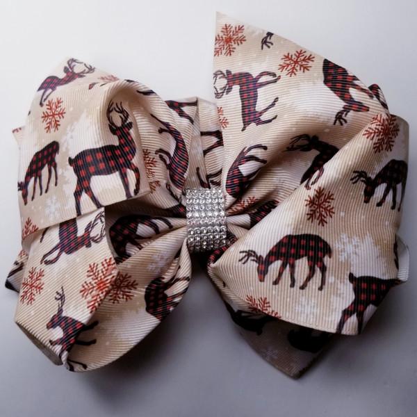 Product photo of CHRISTMAS DEER BOW LT BRWN available at Forever And Always Online, Farmerville, Louisiana.