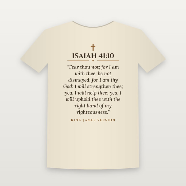 Isaiah 41:10 KJV Christian T-Shirt - Natural