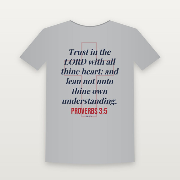 Proverbs 3:5 KJV Christian T-Shirt - Heather Gray