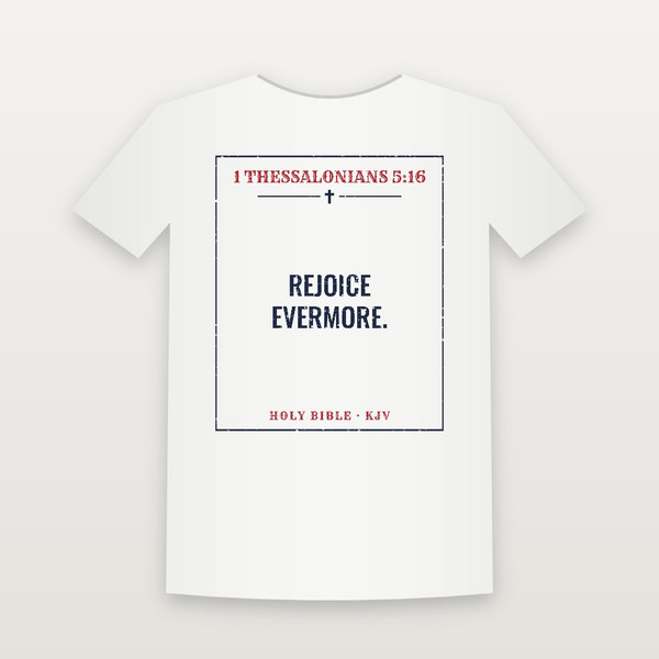 1 Thessalonians 5:16 KJV Christian Women's Relaxed Tee (Vintage) - White