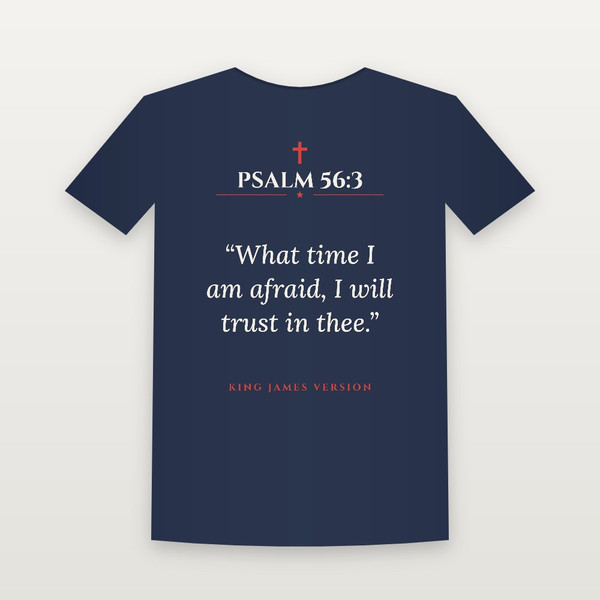Psalm 56:3 KJV Christian T-Shirt - Navy