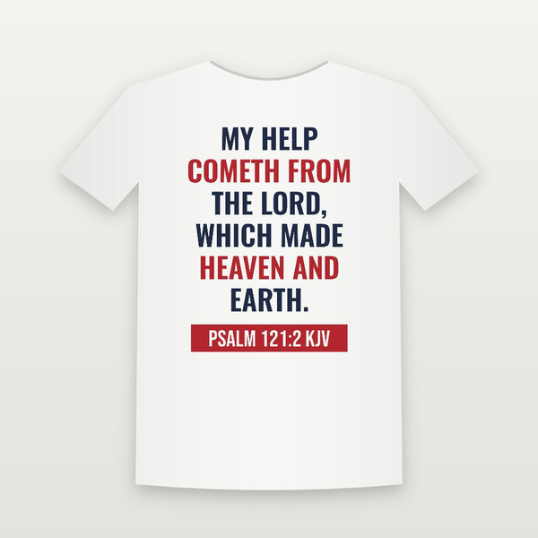 Psalm 121:2 KJV Christian Women's Relaxed Tee (Bold Type) - White