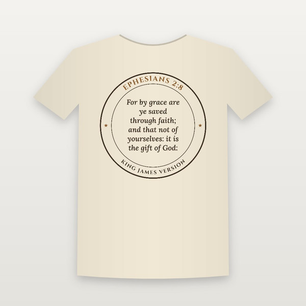 Ephesians 2:8 KJV Christian T-Shirt - Natural