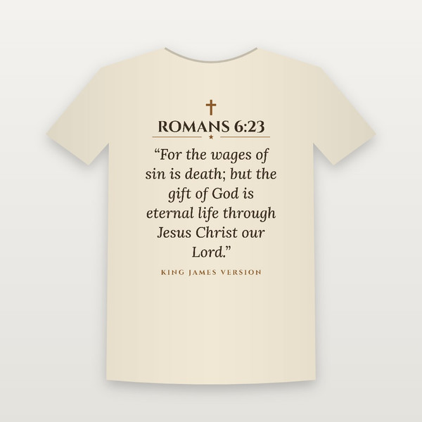 Romans 6:23 KJV Christian T-Shirt - Natural