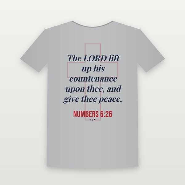 Numbers 6:26 KJV Christian T-Shirt - Heather Gray