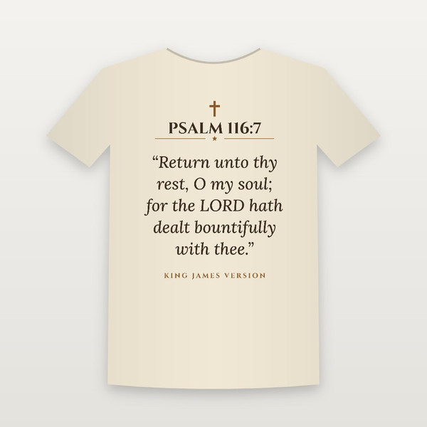 Psalm 116:7 KJV Christian T-Shirt - Natural