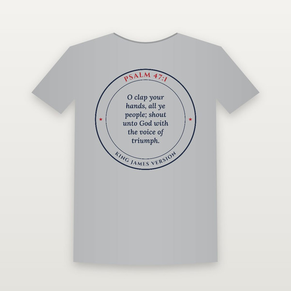 Psalm 47:1 KJV Christian T-Shirt - Heather Gray
