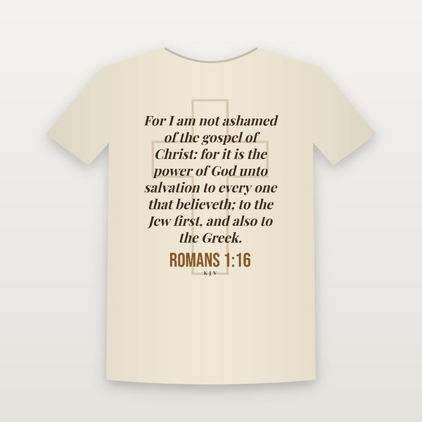 Romans 1:16 KJV Christian T-Shirt - Natural