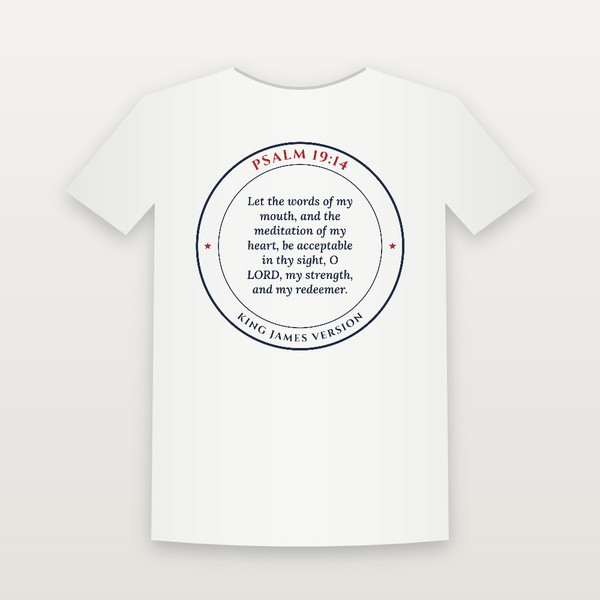 Psalm 19:14 KJV Christian T-Shirt - White
