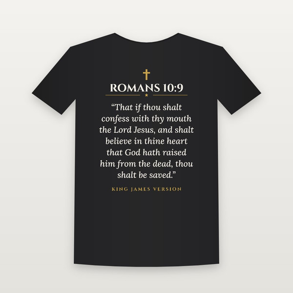 Romans 10:9 KJV Christian Women's Relaxed Tee (Classic) - Black